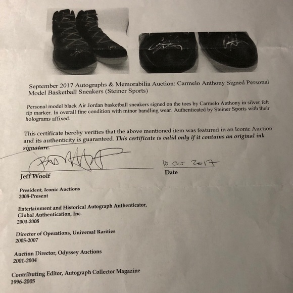 Carmelo Anthony signed Knicks game sneaker - Picture 3 of 8